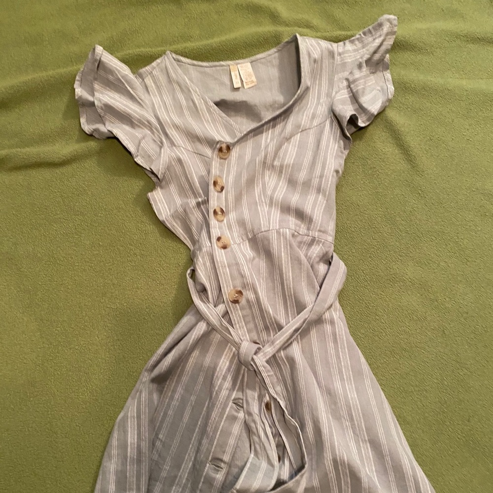 Light green button up dress